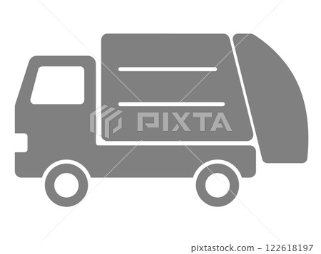 Garbage truck silhouette icon Garbage truck silhouette icon 122618197