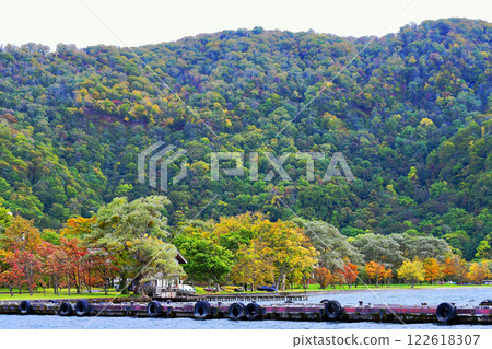 Aomori Prefecture, Lake Towada, Yasumiya, view from the sightseeing boat pier Aomori Prefecture, Lake Towada, Yasumiya, view from the sightseeing boat pier 122618307