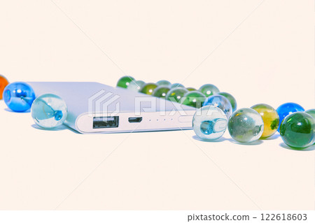 Gray power bank for charging various gadgets, phones Gray power bank for charging various gadgets, phones 122618603