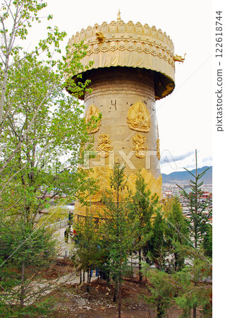 China, Yunnan, Diqing, Shangri-La, Dagushan Park, Big Buddha Temple, Giant Prayer Wheel 122618744