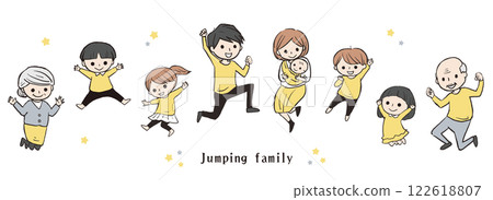 跳躍的家庭，三代家庭，插圖 122618807