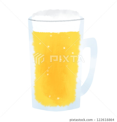 Watercolor beer mug illustration 122618864