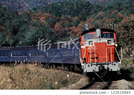 1982年：福知山線古市站附近運行的DD51次客運列車 122618985