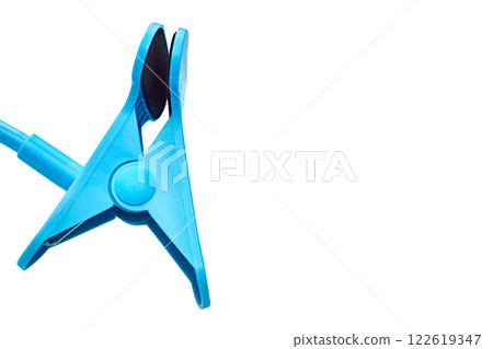 Fixate.Blue flexible holder with a clamp for a phone, something 122619347
