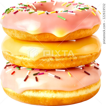一堆彩色釉面甜甜圈 122619532
