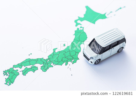 日本列島和汽車的地圖 日本列島和汽車的地圖 122619681