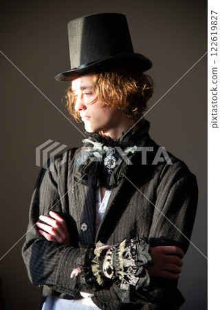 A young male aristocrat in a tailcoat, in a top hat. The young duke. The young baron. Count Montecristo. The court jester. 122619827