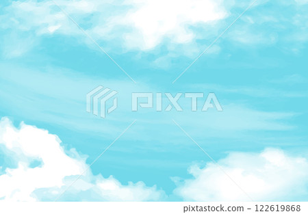 天空向量插圖簡單雲藍天 天空向量插圖簡單雲藍天 122619868