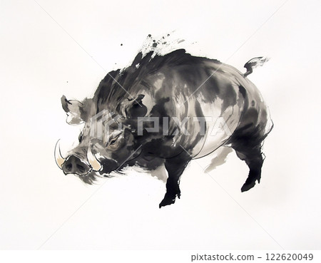 野豬墨畫 122620049
