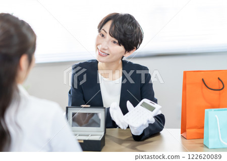 A specialist buyer explaining the estimated price 122620089