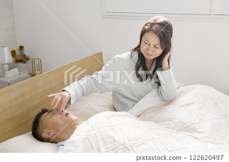 Snoring noisy man Snoring noisy man 122620497