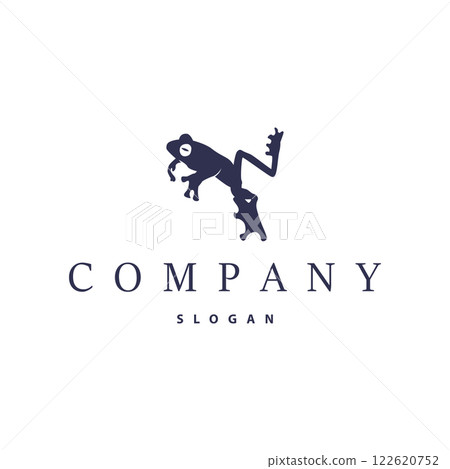 simple amphibian animal frog logo design with black silhouette concept wild animal template illustration simple amphibian animal frog logo design with black silhouette concept wild animal template illustration 122620752