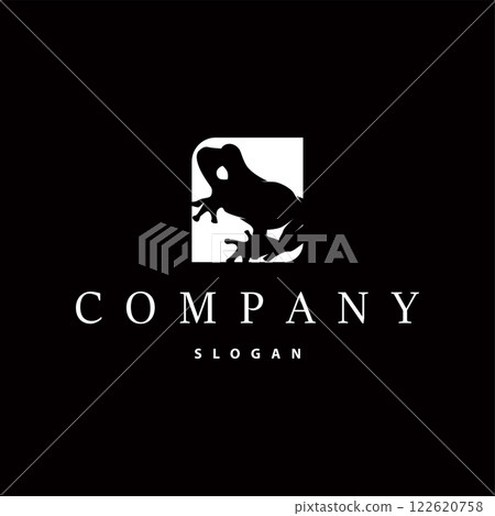 simple amphibian animal frog logo design with black silhouette concept wild animal template illustration simple amphibian animal frog logo design with black silhouette concept wild animal template illustration 122620758