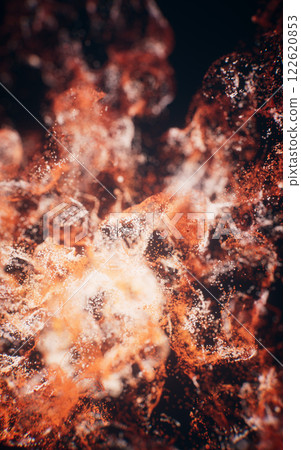 Red flowing particles with explosive wave effect, Red flowing particles with explosive wave effect, 122620853