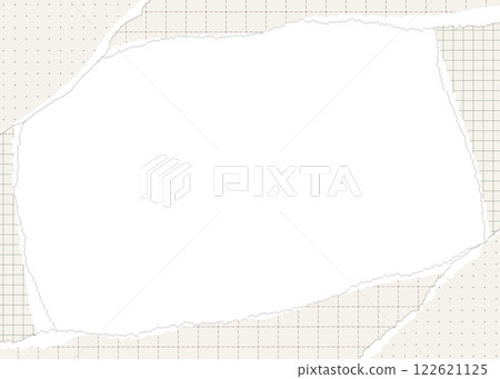 撕破的方格紙框、網格、撕破的筆記本風格背景框 122621125