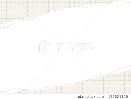 撕破的方格紙框、網格、撕破的筆記本風格背景框 122621126