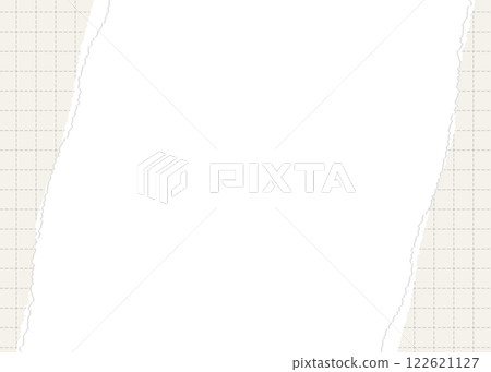 撕破的方格紙框、網格、撕破的筆記本風格背景框 122621127