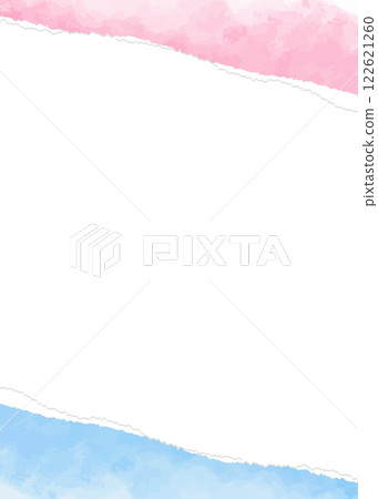 Torn paper frame, watercolor color, background material, portrait orientation Torn paper frame, watercolor color, background material, portrait orientation 122621260