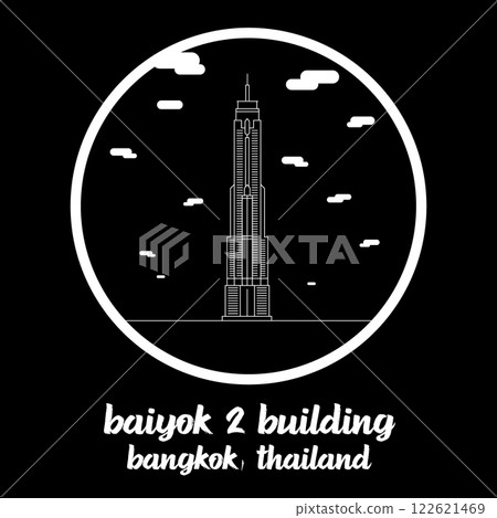 Circle Icon BaiYok 2 Building. Vector Illustration Circle Icon BaiYok 2 Building. Vector Illustration 122621469