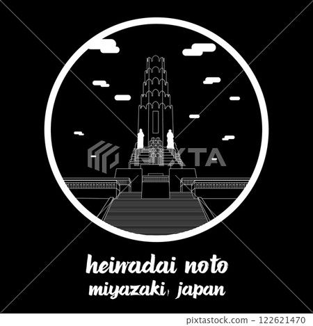 Circle Icon Heiwadai Noto. Vector Illustration 122621470