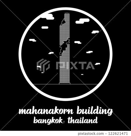 Circle Icon Mahanakorn Building. Vector Illustration Circle Icon Mahanakorn Building. Vector Illustration 122621471