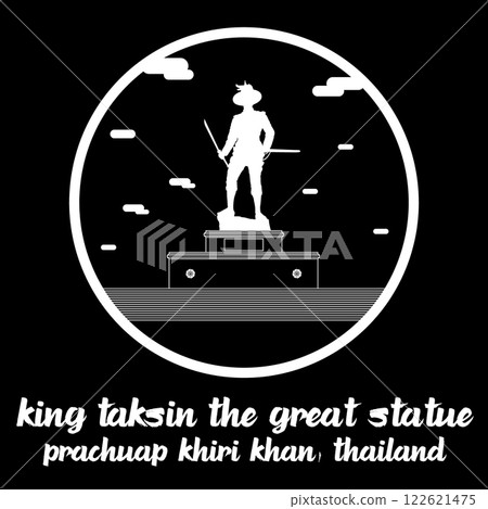 Circle Icon King Taksin The Great Statue. Vector Illustration Circle Icon King Taksin The Great Statue. Vector Illustration 122621475