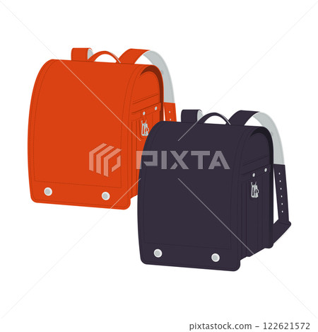Basic red and black school bag / vector illustration 122621572