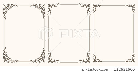 Decorative vintage elements, frames, borders. Decorative vintage elements, frames, borders. 122621600