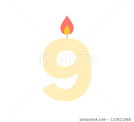 帶有數字 9 的蠟燭的簡單圖示 向量 帶有數字 9 的蠟燭的簡單圖示 向量 122621860