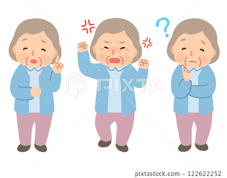 老年婦女面部姿勢高級老人已故老人 122622252