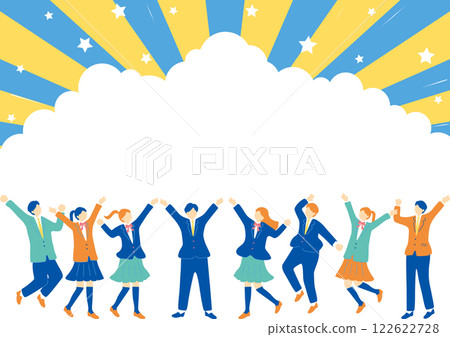 穿著校服的學生們興奮不已 122622728