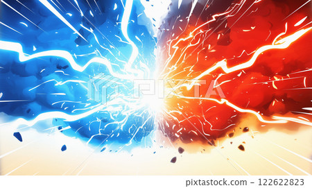 "Relative red and blue lightning background" 122622823