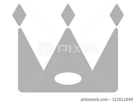 銀色的簡單皇冠圖標 122622849