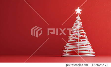 Christmas Tree Made of Musical Notes with Glowing Star Christmas Tree Made of Musical Notes with Glowing Star 122623472