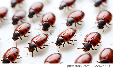 Group of Cockroaches Crawling on White Surface 122623481