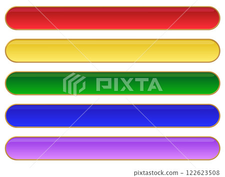 Gold-rimmed colored glass rounded corners caption frame set 122623508