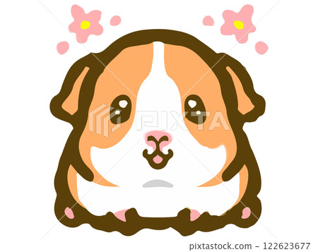 Cute and fuzzy guinea pig doodle illustration 2 122623677