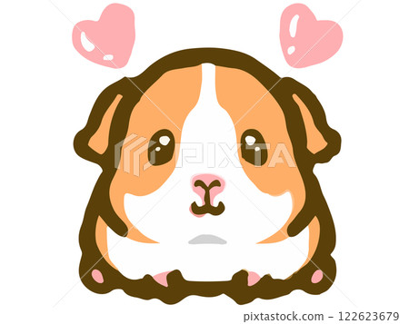 Cute and fuzzy guinea pig doodle illustration 4 122623679