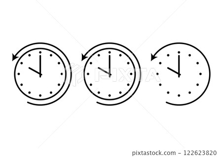 Set of icons with clockwise and counterclockwise arrows Set of icons with clockwise and counterclockwise arrows 122623820