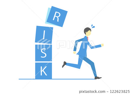 一名商人逃離寫有「倒塌風險」的街區 122623825