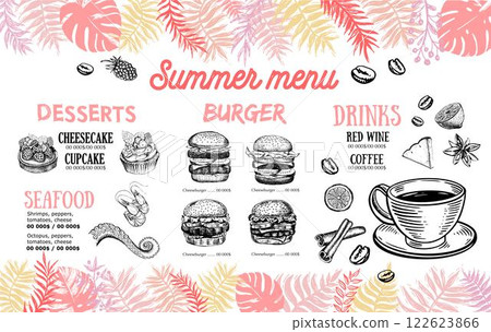 menu, food, vector 122623866