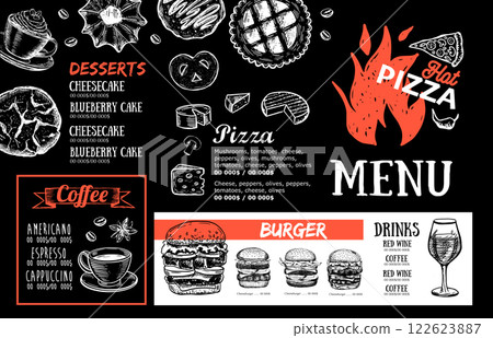 menu, food, vector 122623887
