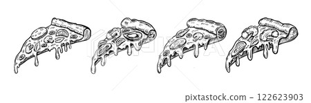 pizza, logo, vector 122623903