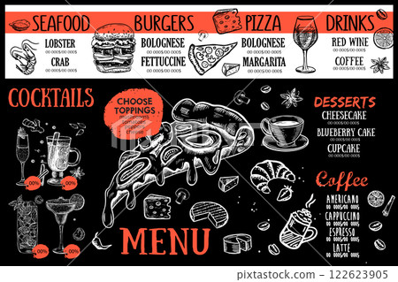 menu, food, vector 122623905