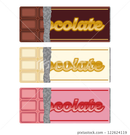 Chocolate bar illustration Valentine set Chocolate bar illustration Valentine set 122624119