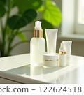 Elegant Vanity Table with Skincare Products 122624518