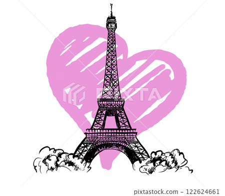 eiffel tower, eiffel, sketch 122624661