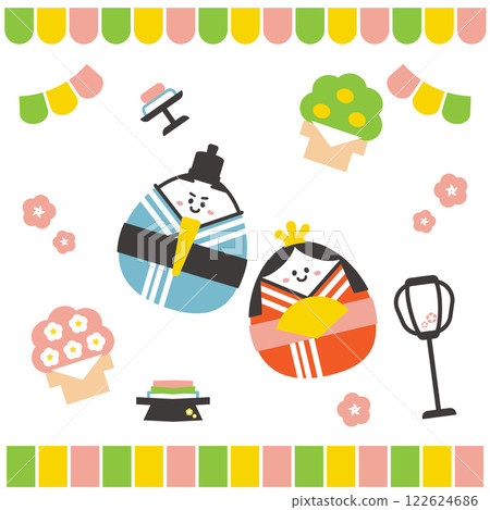 Hinamatsuri, Hina dolls, Hina dolls, cute illustrations 122624686