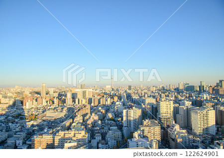 冬季黃昏的東京城市景觀 122624901