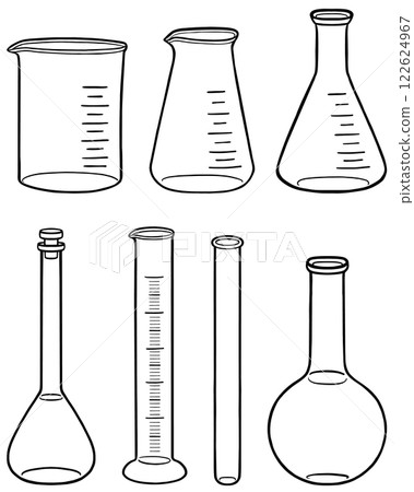 Laboratory equipment illustration, 1 color Laboratory equipment illustration, 1 color 122624967